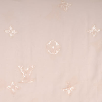 Louis Vuitton Silk Polyamide Glitter Monogram Shawl Beige 1 of 5
