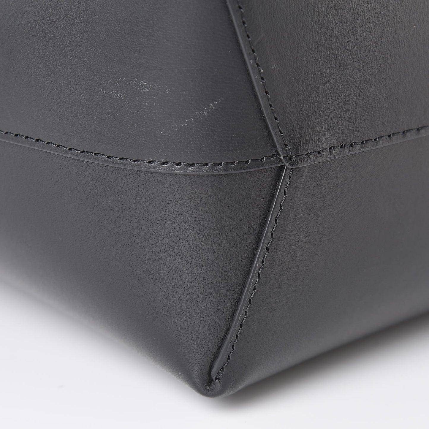 Calfskin Small Shopping Tote Black Flamma