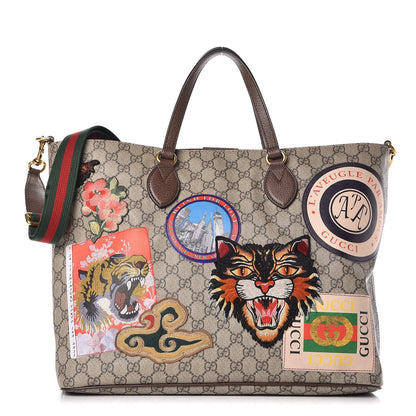 Gucci Soft GG Supreme Monogram Courrier Medium Crossbody Tote Beige New Acero 1 of 17