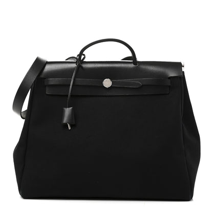Hermes Toile Vache Calfskin Herbag 39 MM Black 1 of 10