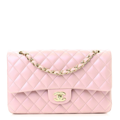 Chanel Iridescent Calfskin Quilted Medium Double Flap Light Pink 1 of 10