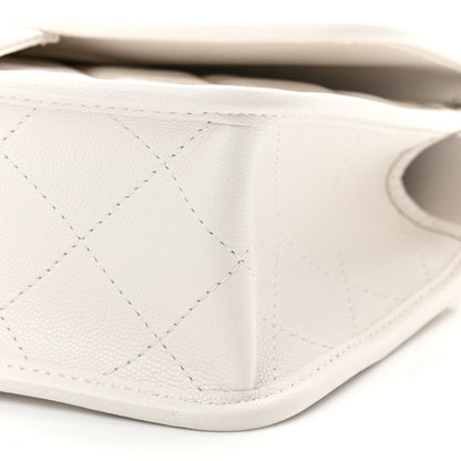 Chanel Caviar Quilted School Memory Small Top Handle Flap White 10 of 10