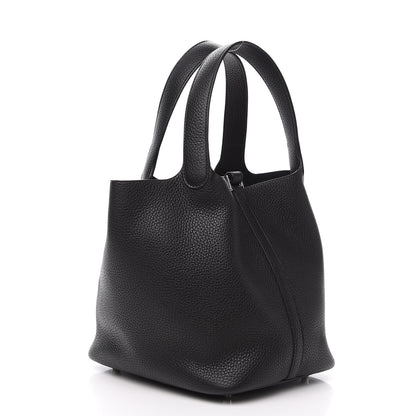 Hermes Taurillon Clemence Picotin Lock 22 MM Black 2 of 10