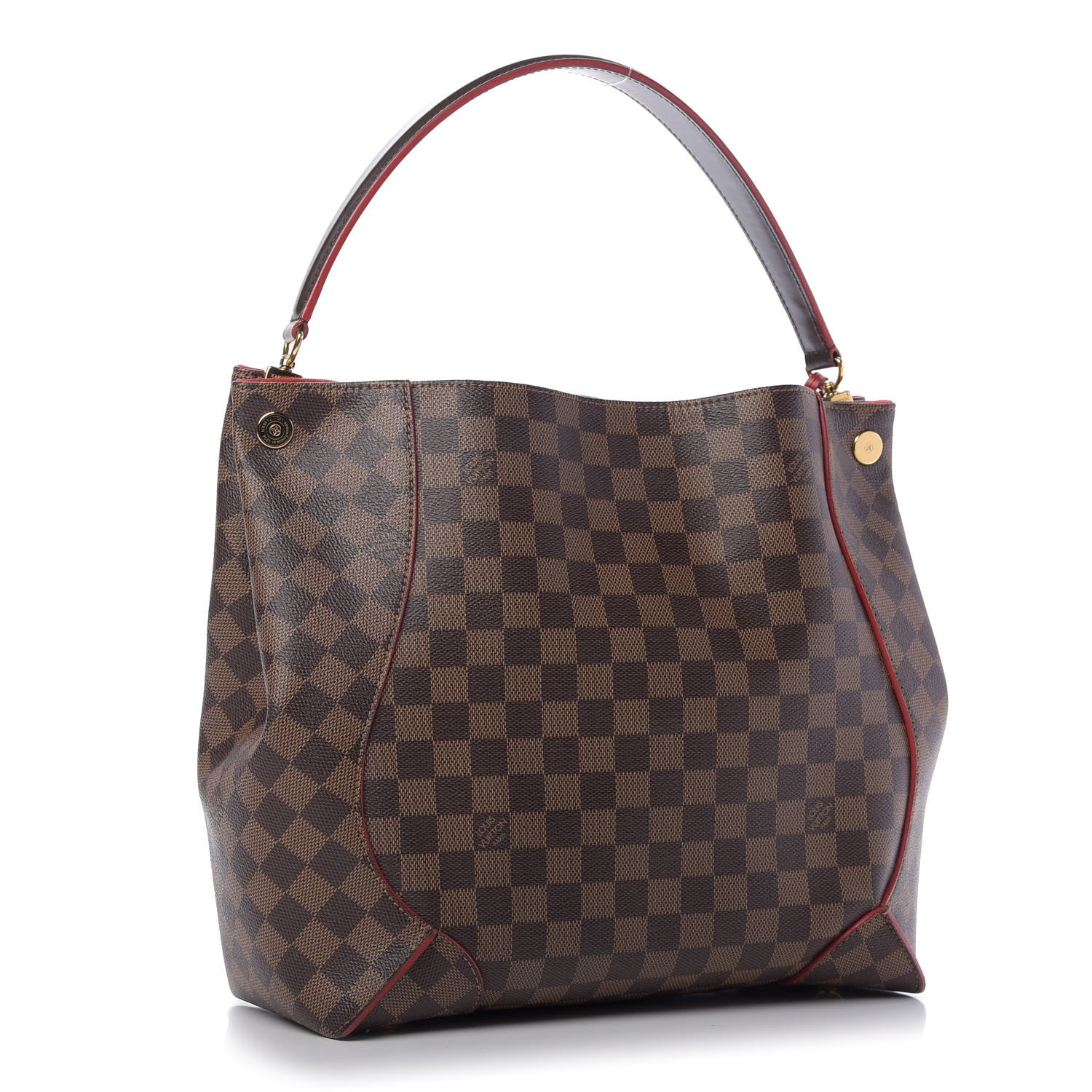 Louis Vuitton Damier Ebene Caissa Hobo Cherry 3 of 9