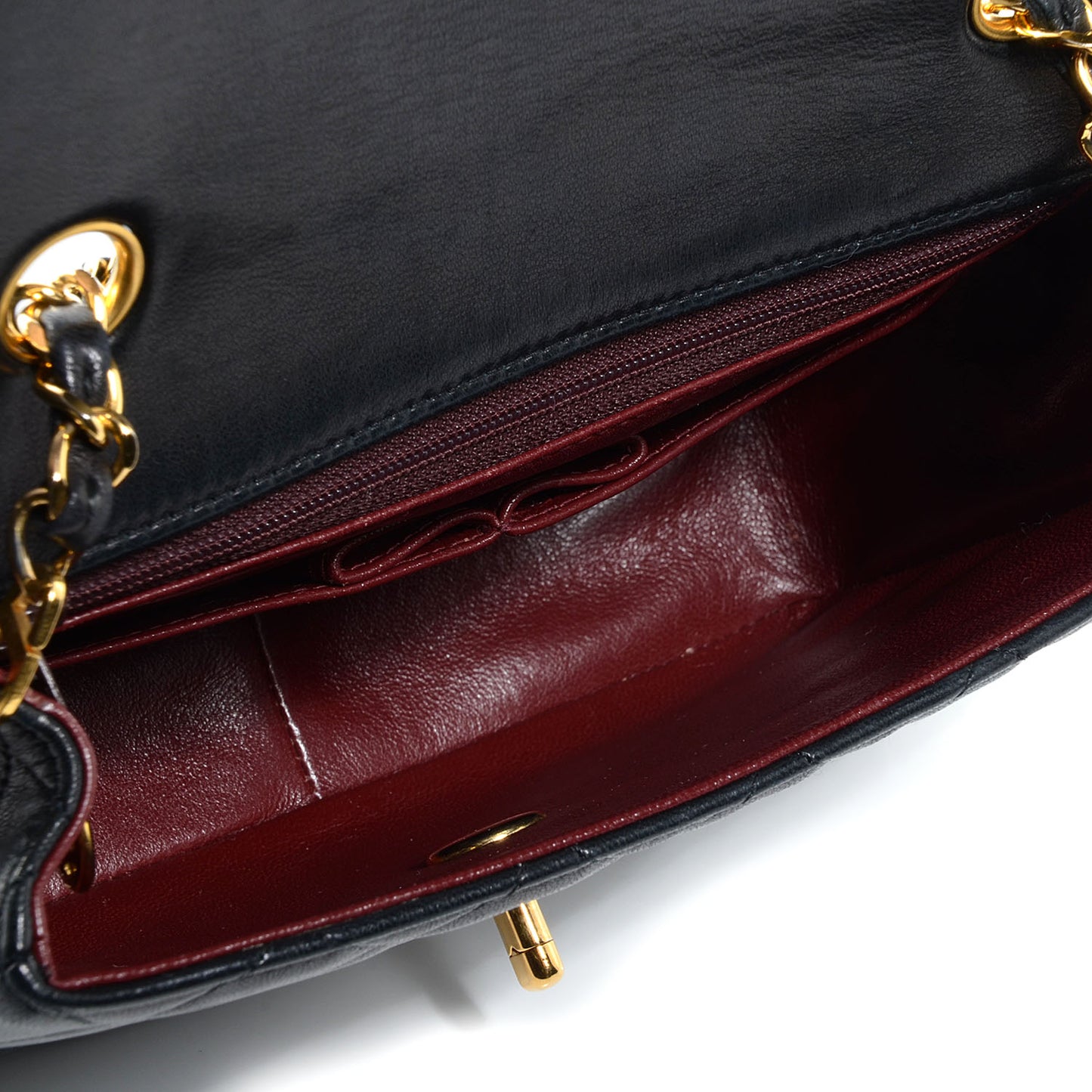 Lambskin Mini Square Flap Black