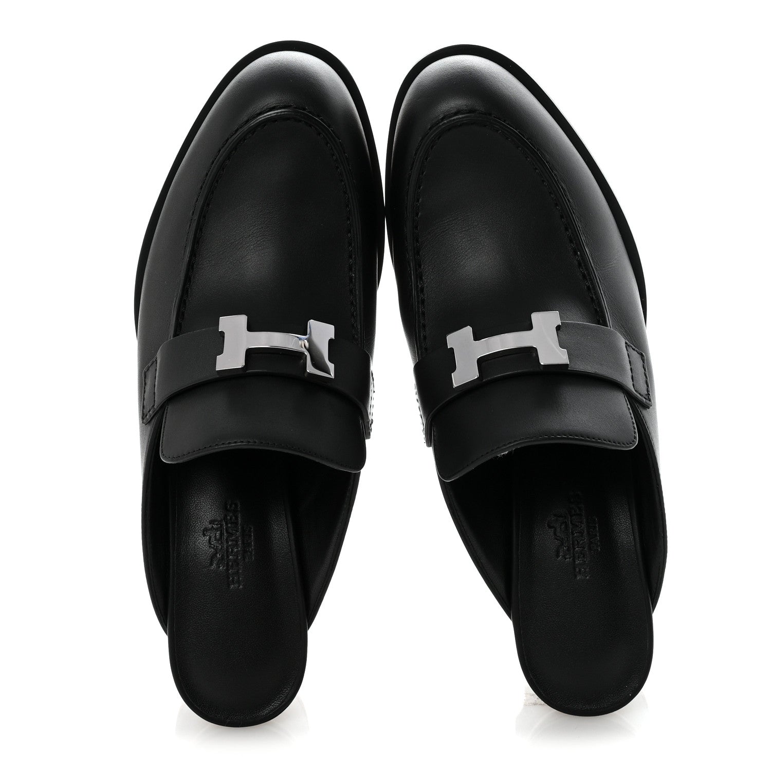 Hermes Calfskin Womens Flore 60 Mules 36 Black 4 of 20