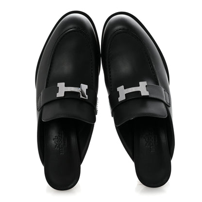 Hermes Calfskin Womens Flore 60 Mules 36 Black 4 of 20