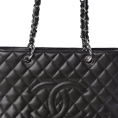 Chanel Caviar Quilted Grand Shopping Tote GST Dark Brown 10 of 11
