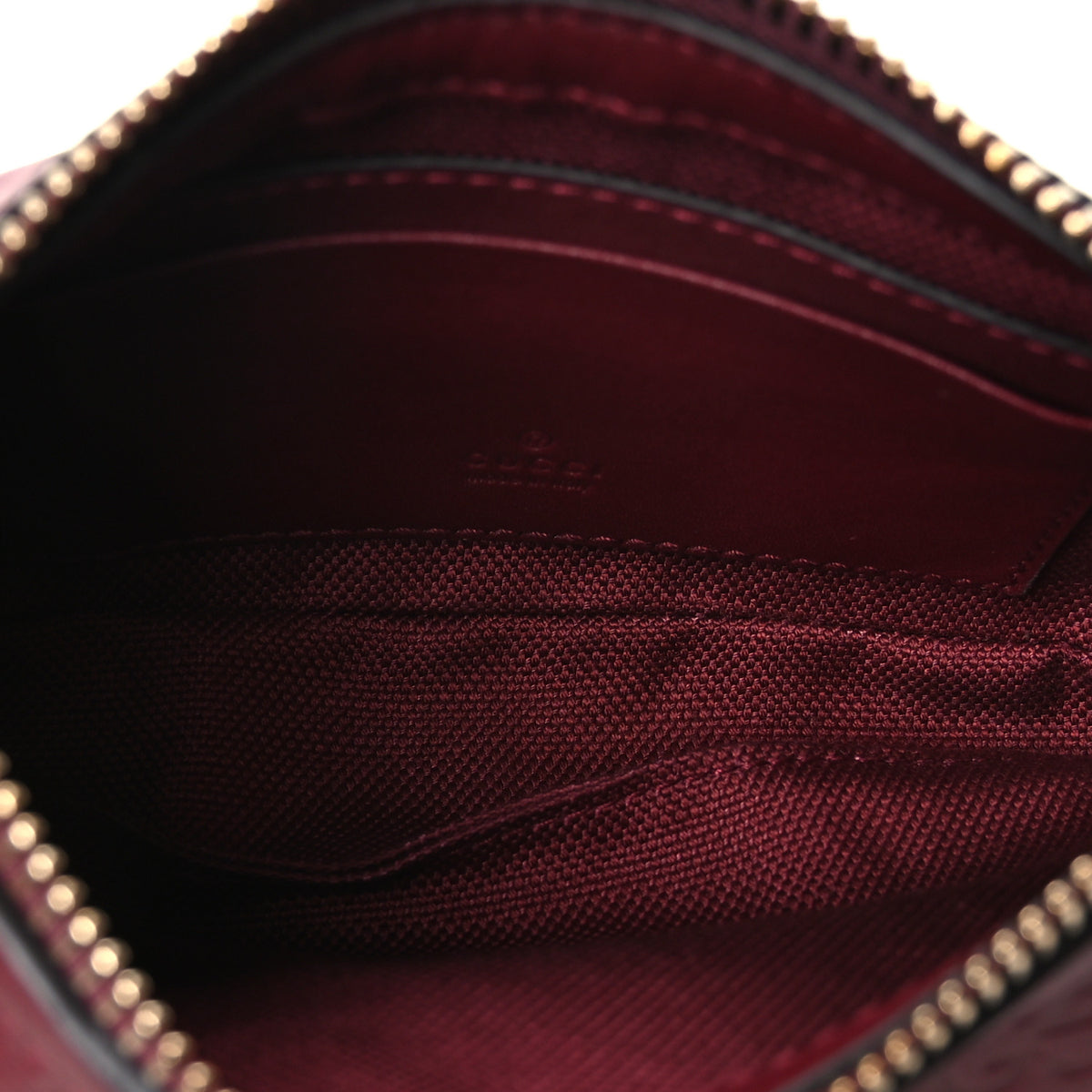 Gucci Lambskin Embossed Mini GG Half Moon Shoulder Bag Rosso Ancora 4 of 9