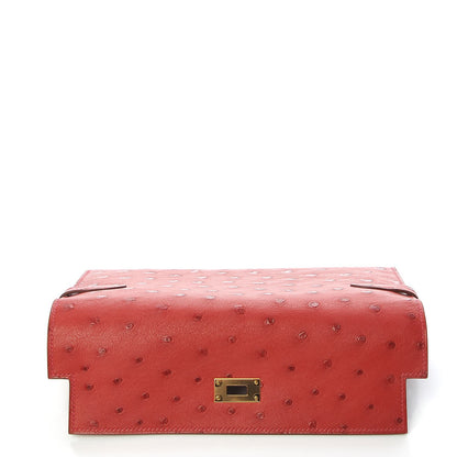 Hermes Ostrich Kelly Longue Wallet Rouge Vif 8 of 22