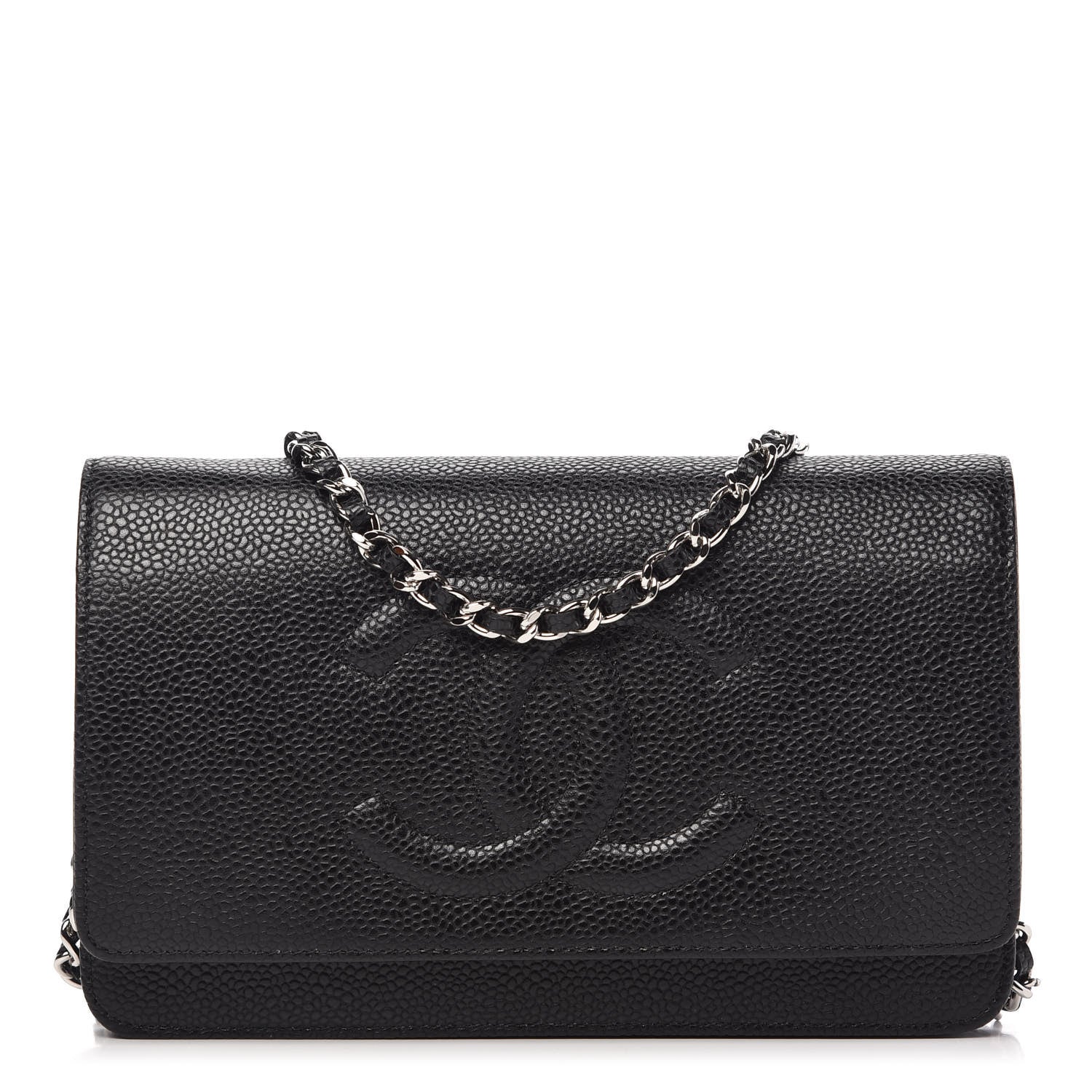 Chanel Caviar Timeless CC Wallet On Chain WOC Black 1 of 11