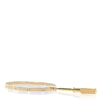 Cartier 18K Yellow Gold 10 Diamond Small LOVE Bracelet 17 5 of 6