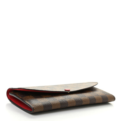 Louis Vuitton Damier Ebene Emilie Wallet Red 4 of 10