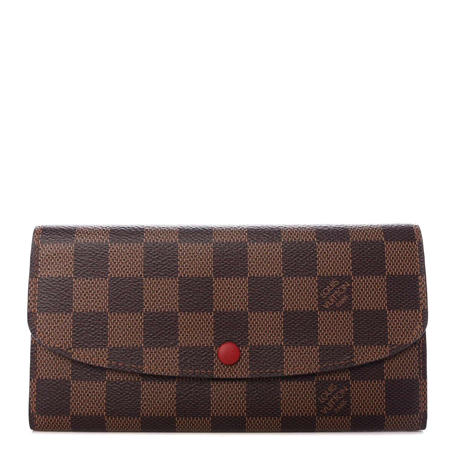 Louis Vuitton Damier Ebene Emilie Wallet Red 1 of 7
