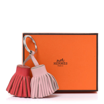 Hermes Lambskin Carmen Uno-Dos Key Holder Rose Sakura Bougainvillea 4 of 4