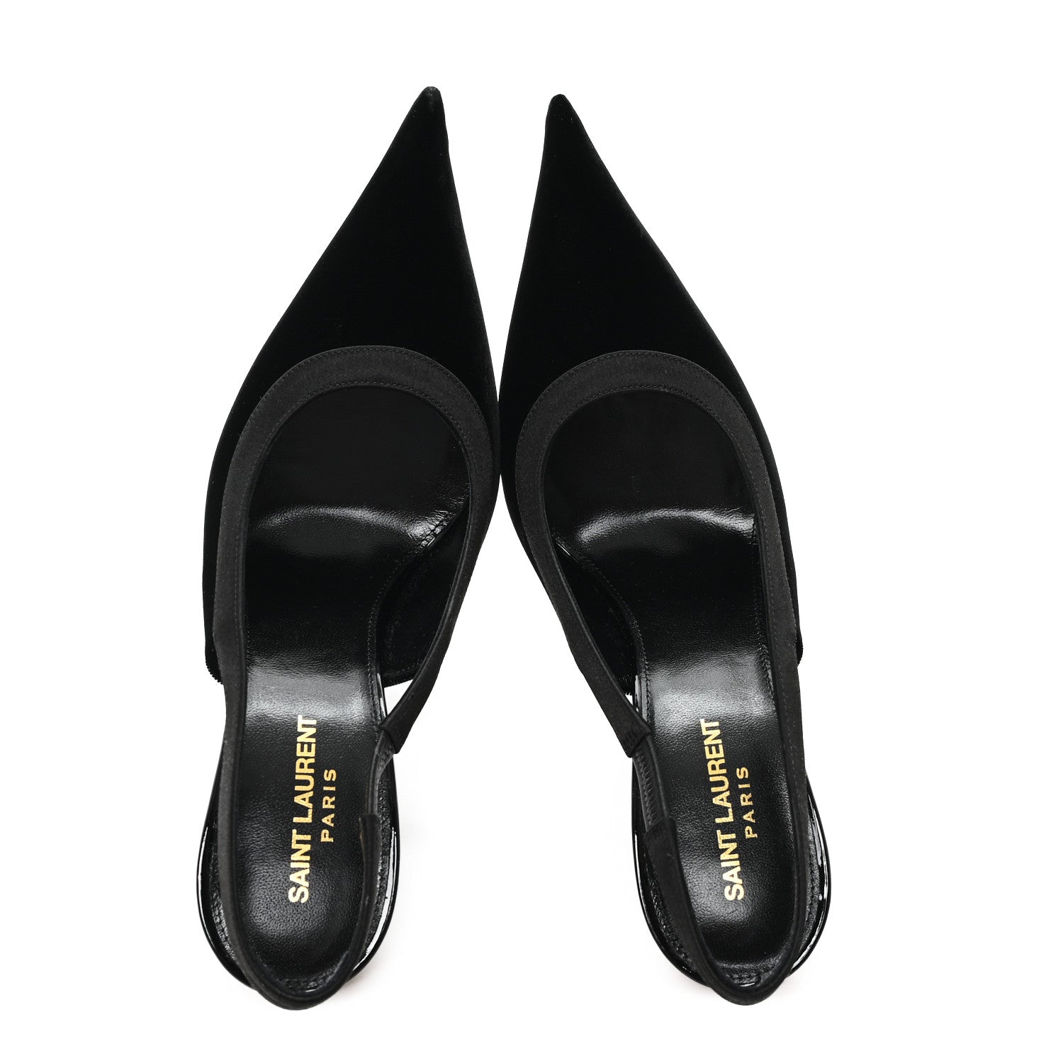 Saint Laurent Velluto Master Raso Regale Victoire 115 Slingback Pumps 40 Black 2 of 10
