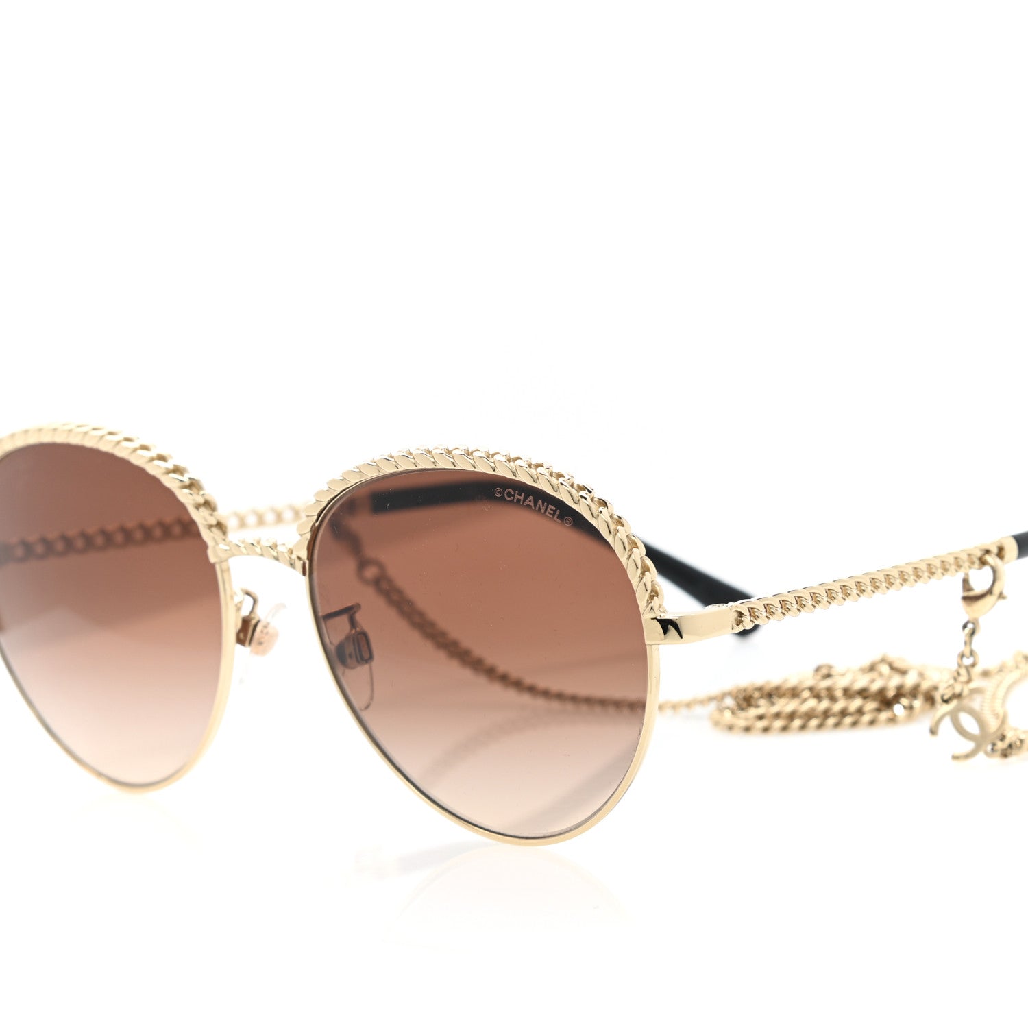 Chanel Chain Pantos Sunglasses 4242 Gold Brown 6 of 8