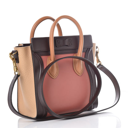 Celine Smooth Calfskin Bullhide Nano Tri-Color Luggage Terracotta 3 of 8