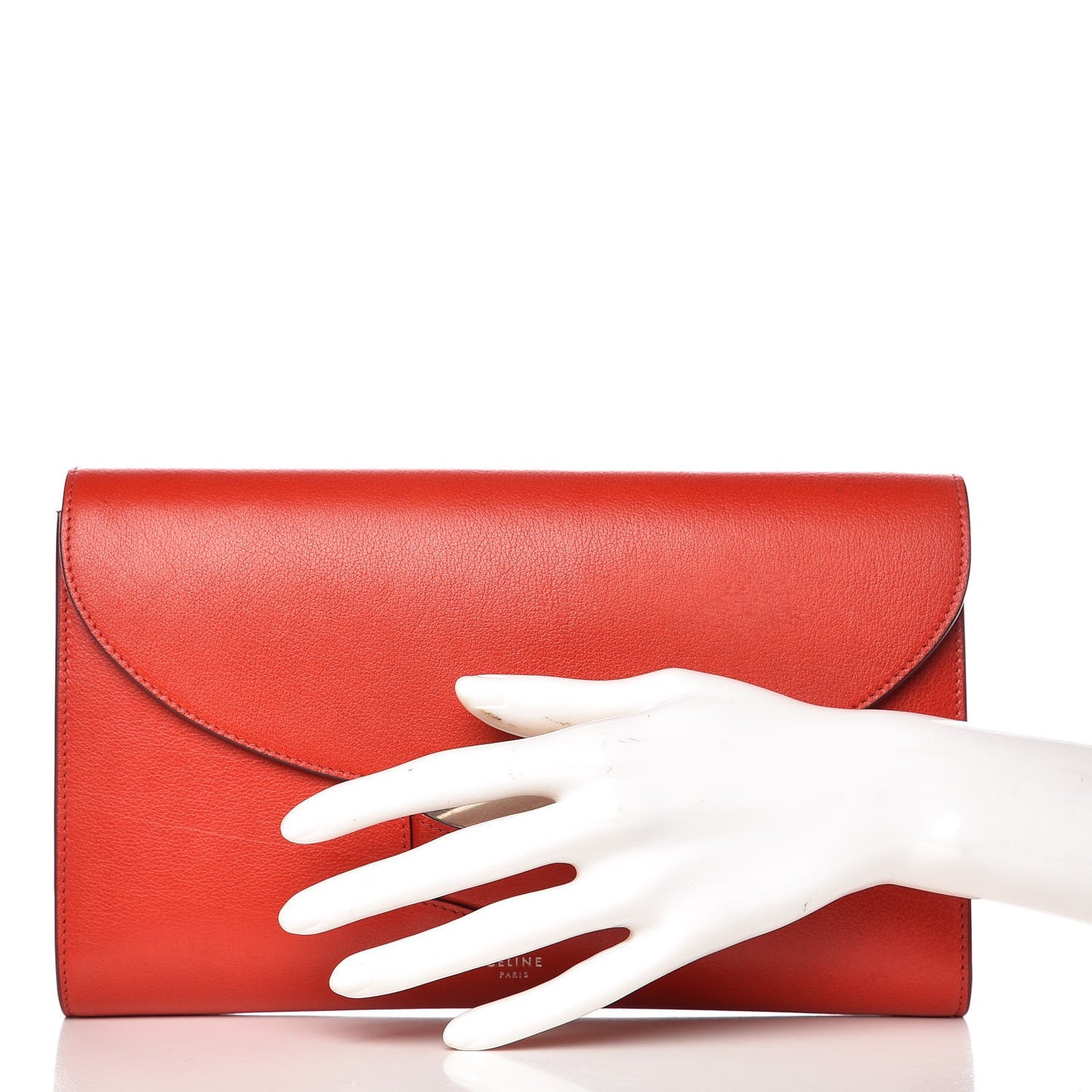 Grained Calfskin Trotteur Clutch Red