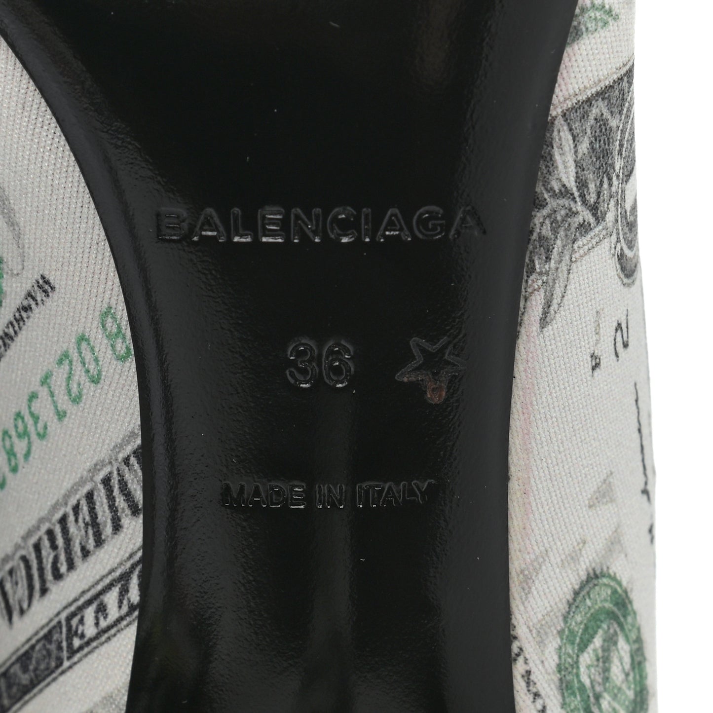 Spandex Dollars Print Extreme Pointed Toe Knife Ankle Boots 36 Vert