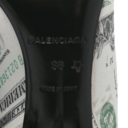 Balenciaga Spandex Dollars Print Extreme Pointed Toe Knife Ankle Boots 36 Vert 6 of 7