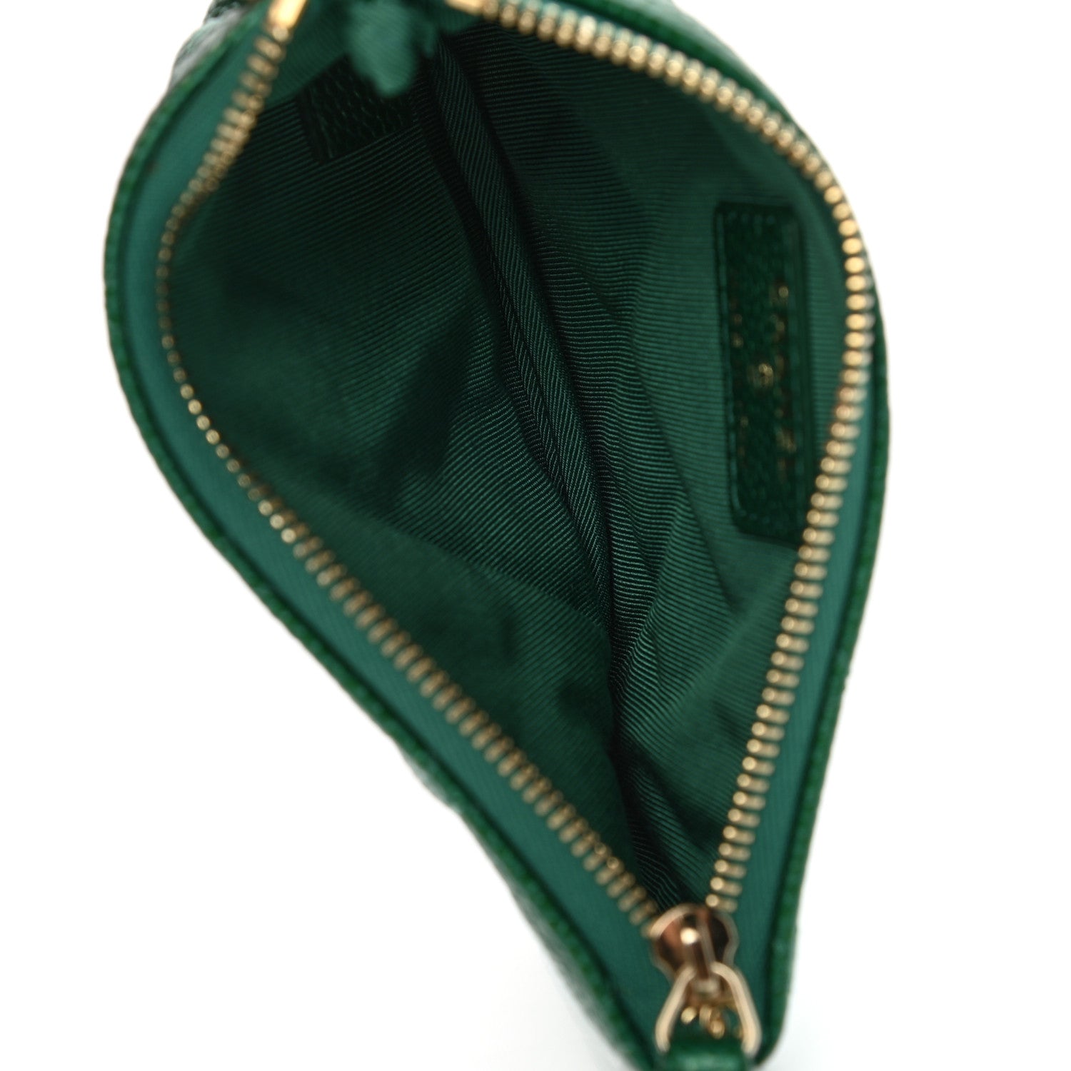 Chanel Metallic Caviar Quilted Small Cosmetic Case Green 5 of 7