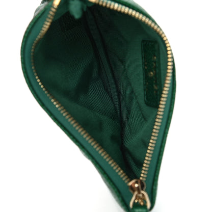 Chanel Metallic Caviar Quilted Small Cosmetic Case Green 5 of 7