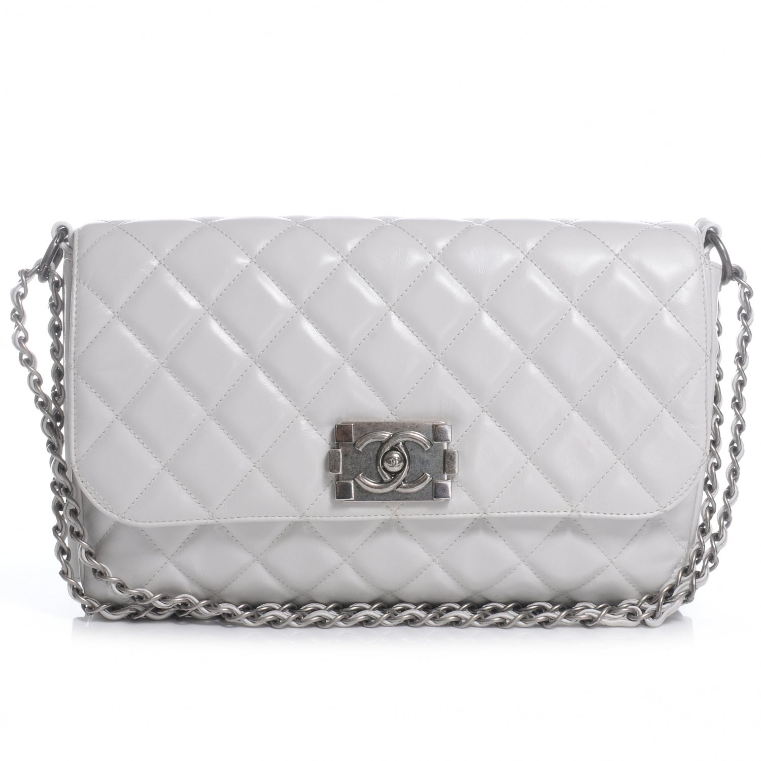 Chanel Lambskin Quilted Medium Boy Flap White 1 of 8