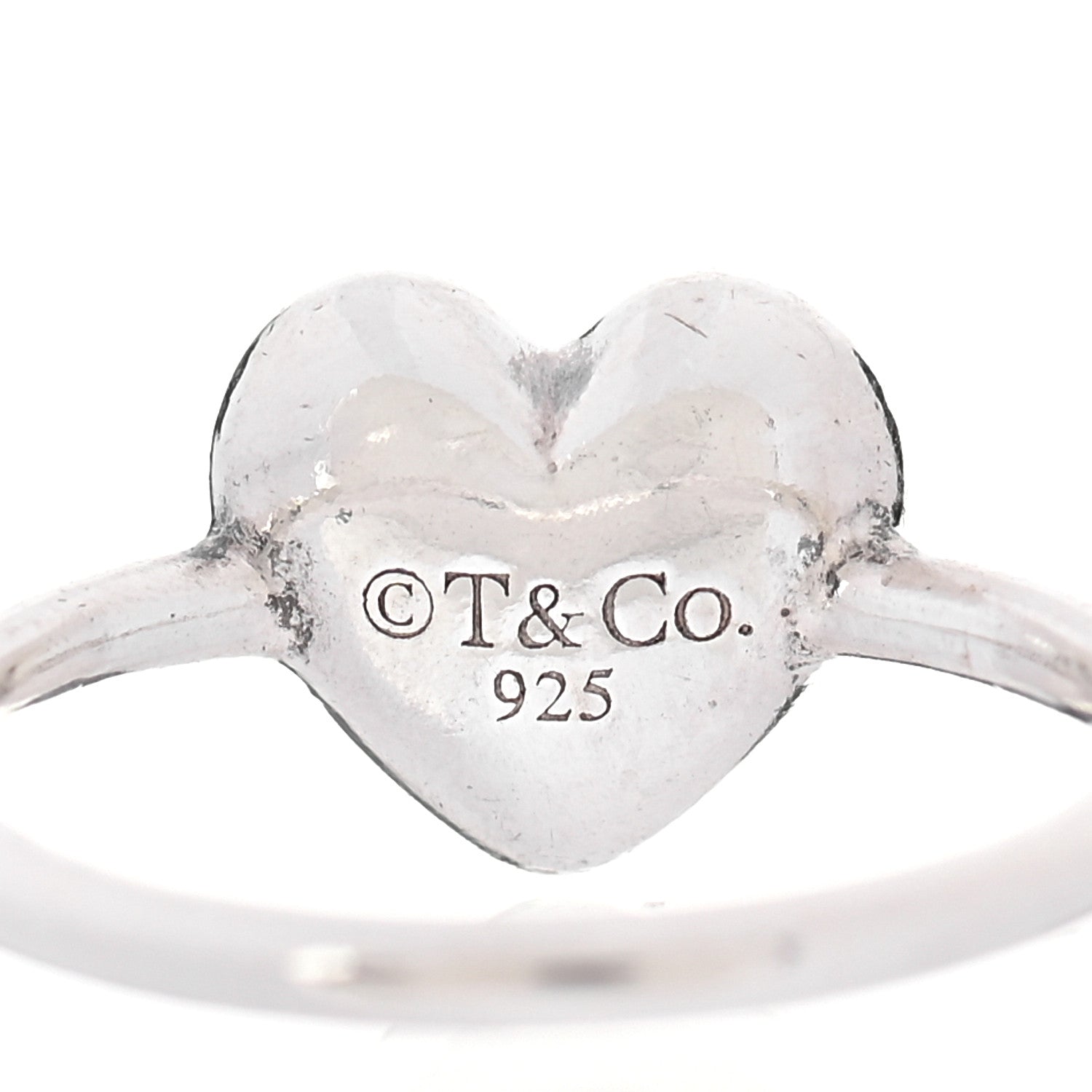 Tiffany Sterling Silver Heart Puff Ring 46 3.75 4 of 4