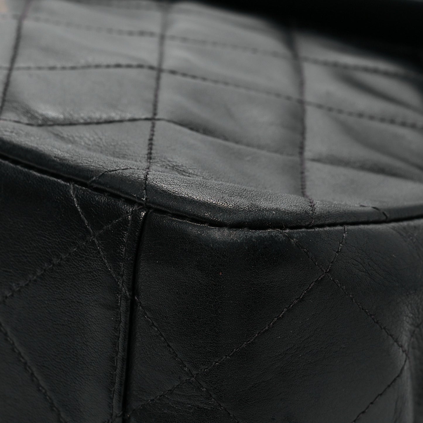 Lambskin Quilted XL Jumbo Single Flap Black