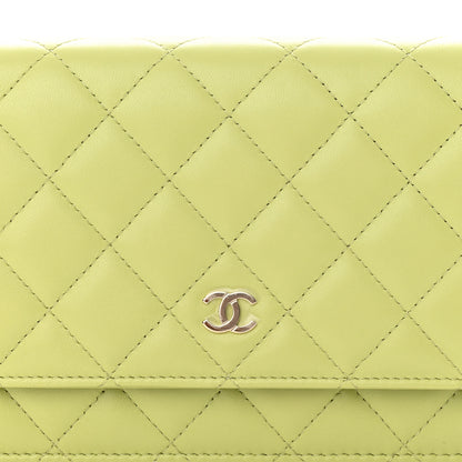 Chanel Lambskin Quilted Wallet On Chain WOC Light Green 8 of 12