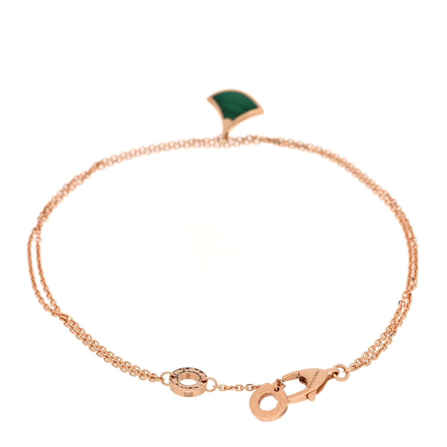 Bulgari 18K Rose Gold Malachite Divas' Dream Bracelet ML 2 of 4