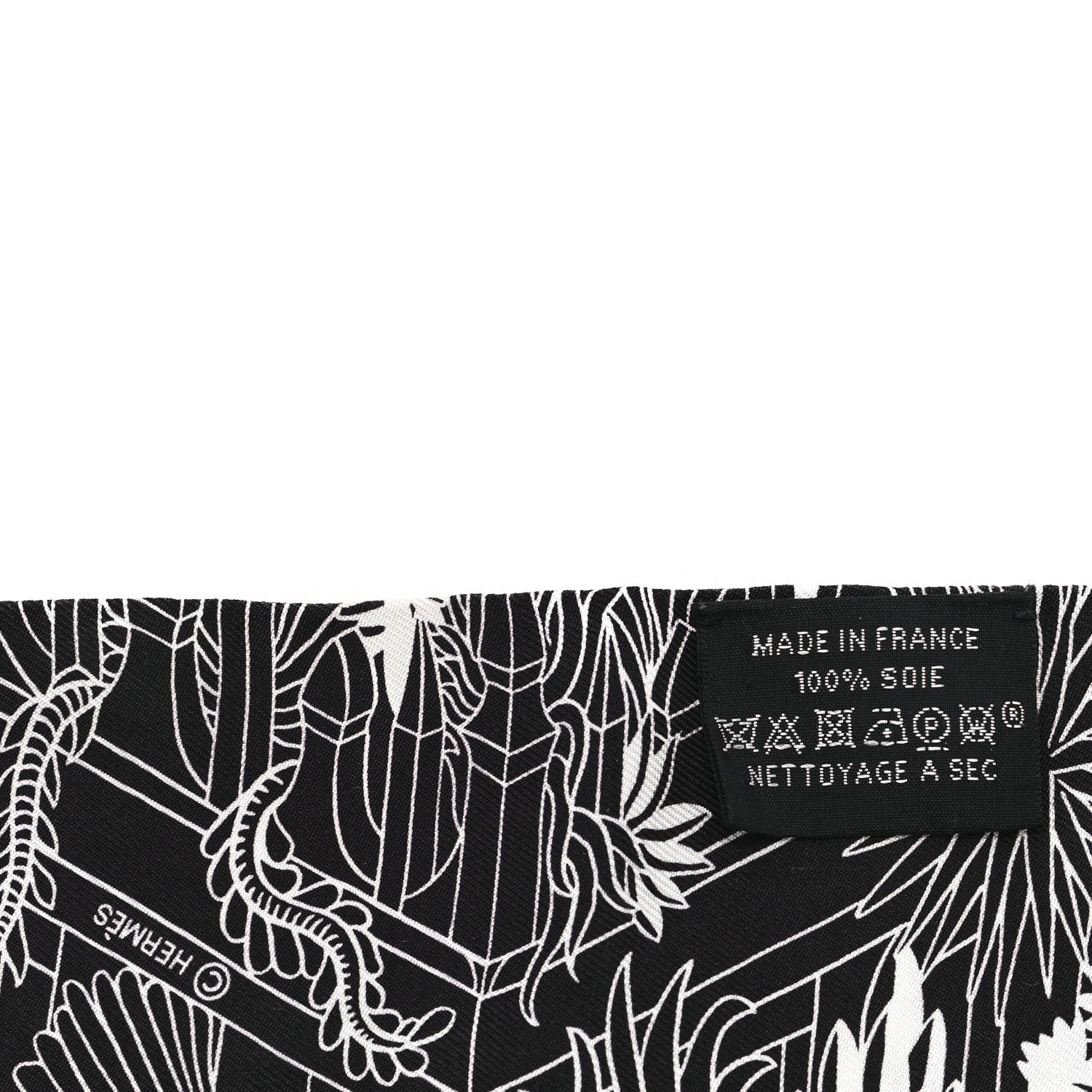Hermes Silk Animapolis Twilly Black White 3 of 4