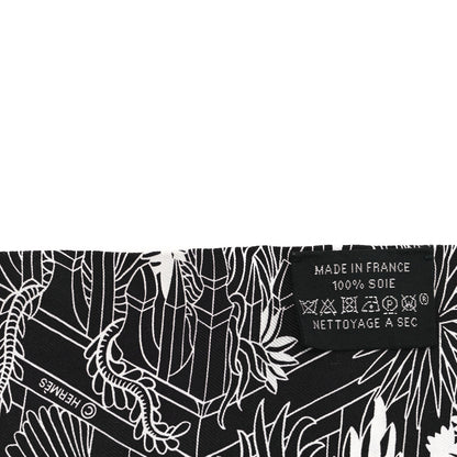 Hermes Silk Animapolis Twilly Black White 3 of 4