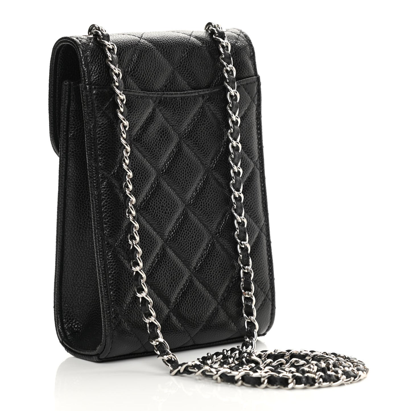 Caviar Quilted Classic Phone Holder Black