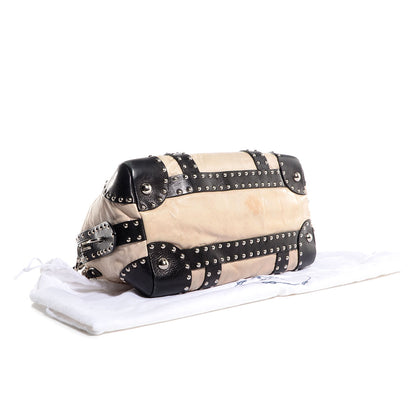 Prada Nappa Small Studded Trunk Bag Talco Black 6 of 11
