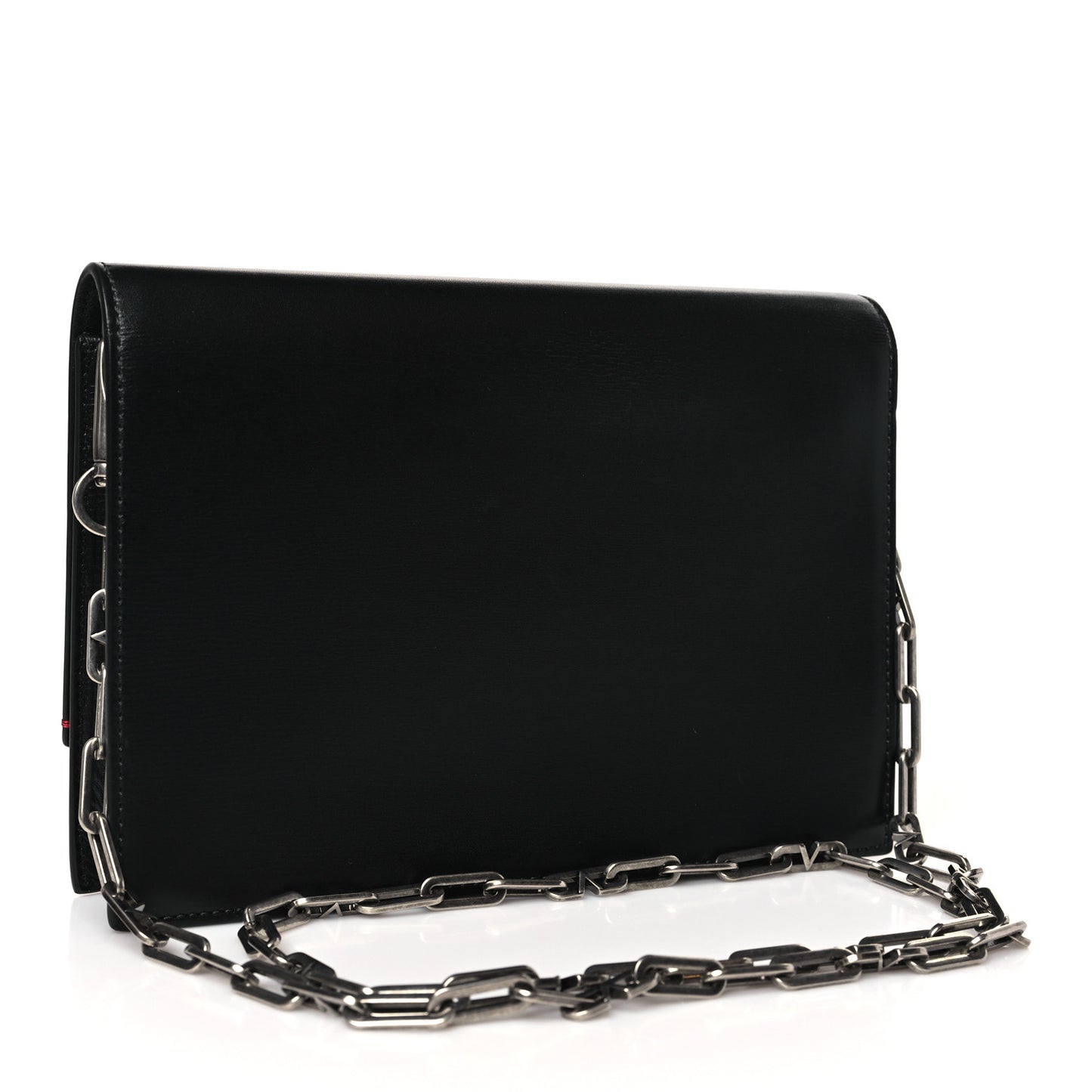 Silk Satin Small VCase Shoulder Bag Black