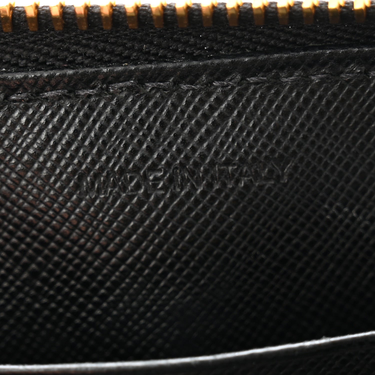 Prada Saffiano Metal Zip Around Wallet Black 8 of 12