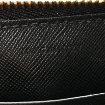 Prada Saffiano Metal Zip Around Wallet Black 8 of 12