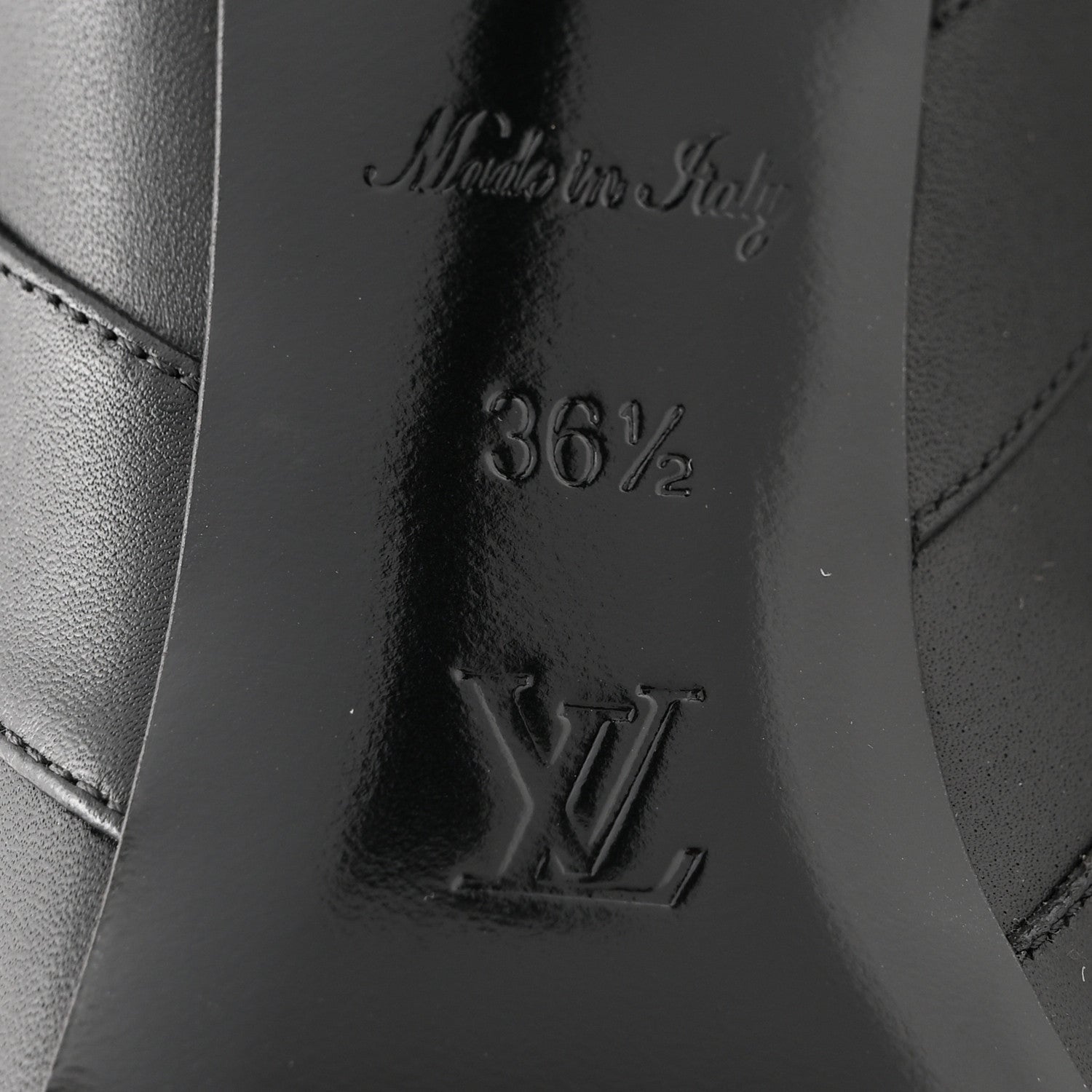 Louis Vuitton Calfskin Sparkle Ankle Boot 36.5 Black 1813717