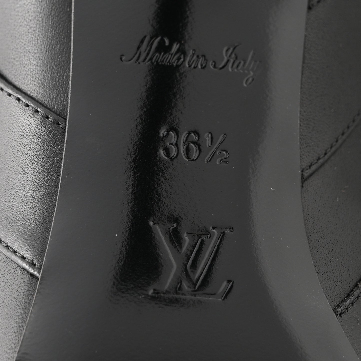 Calfskin Sparkle Ankle Boot 36.5 Black