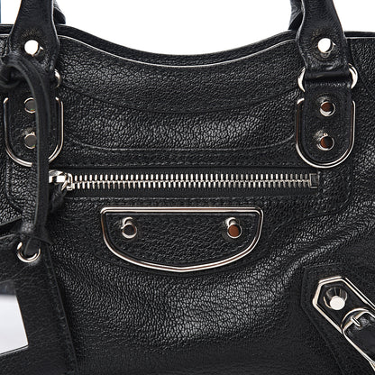 Balenciaga Chevre Silver Metallic Edge Hardware Mini City Black 9 of 9