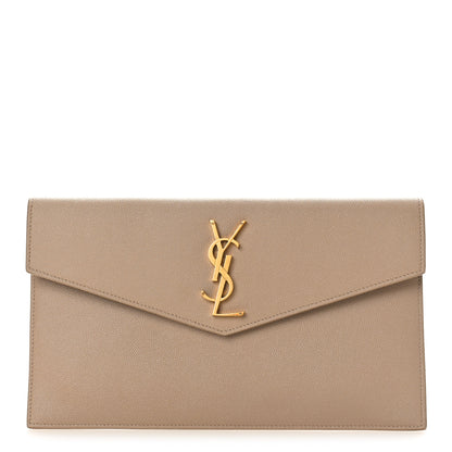 Saint Laurent Grain De Poudre Uptown Pouch Dark Beige 1 of 8