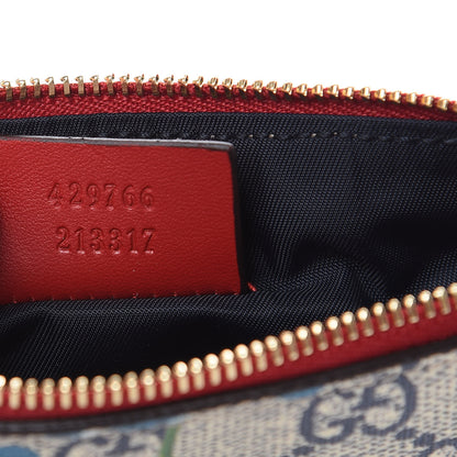 Gucci GG Supreme Monogram Blooms Mini Chain Bag Beige Blue Navy Hibiscus Red 7 of 9