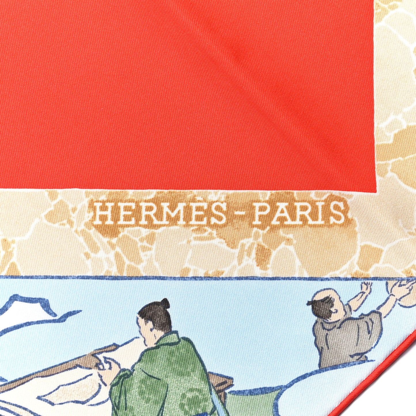 Silk Les Artisans D'Hermes Scarf 90 Rouge Bleu Vert