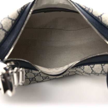 Gucci GG Supreme Monogram Textured Calfskin Web Large Attache Shoulder Bag Beige Blue 5 of 8