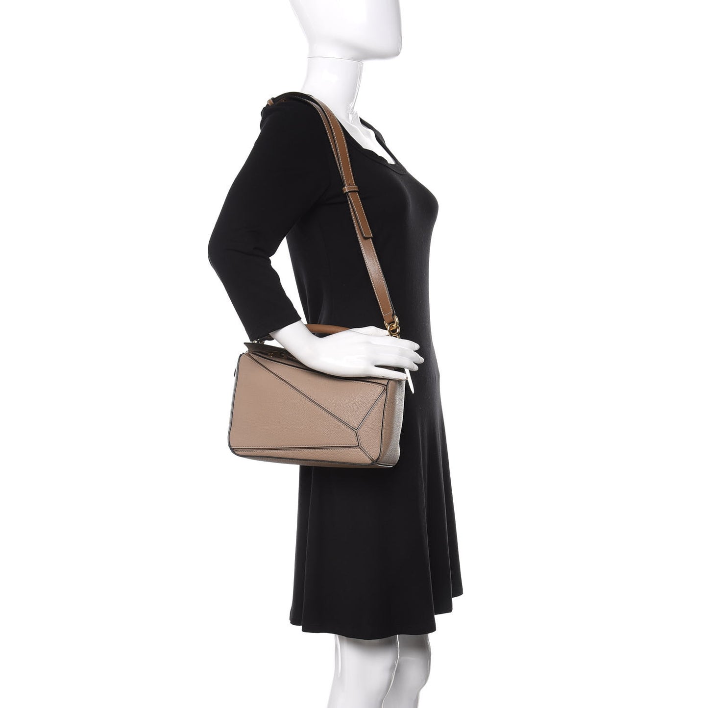 Grained Calfskin Small Puzzle Bag Sand Mink
