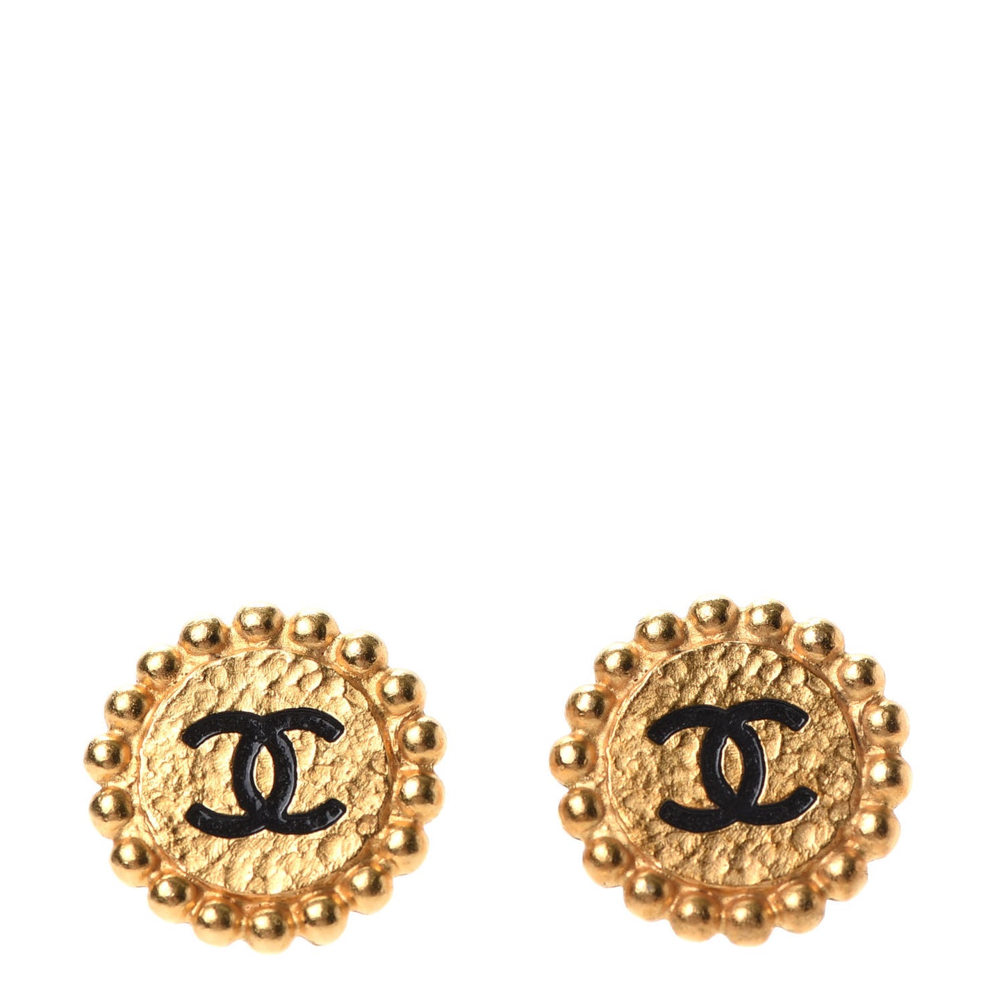 CC Clip On Earrings Black Gold