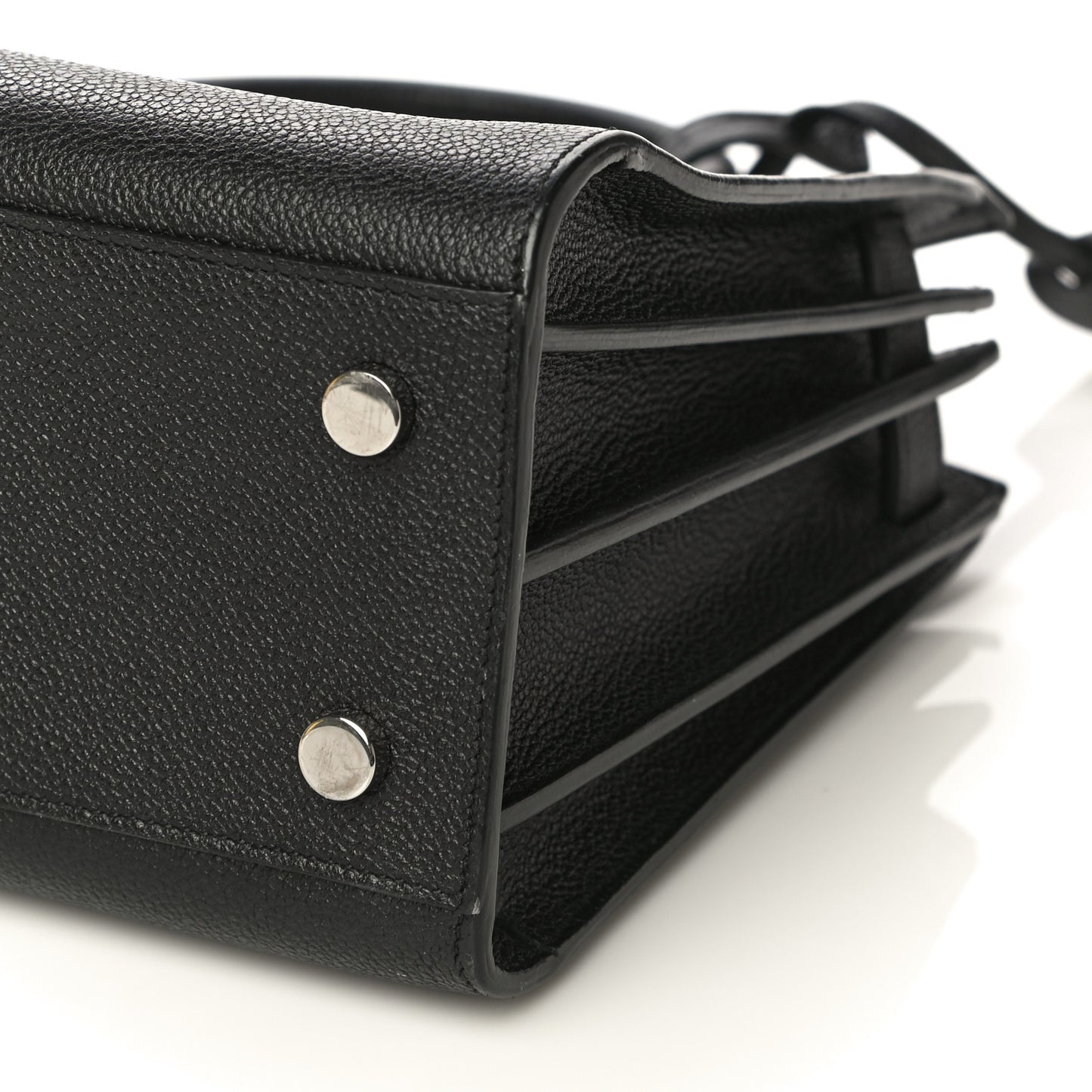 Grained Calfskin Baby Sac De Jour Black