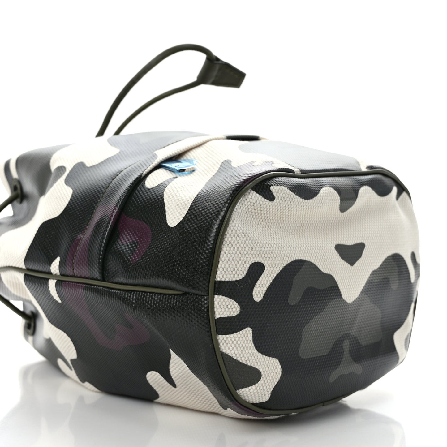 Coated Canvas Camouflage Print Phoebe Drawcord Pouch Multicolor